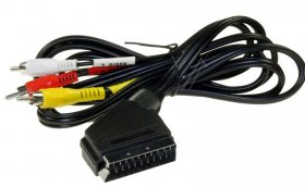 Compatible Scart Plug-phono Plug - Scart Lead Plug +in & Out > 3x Rca-male Av-stereo | 2 0m