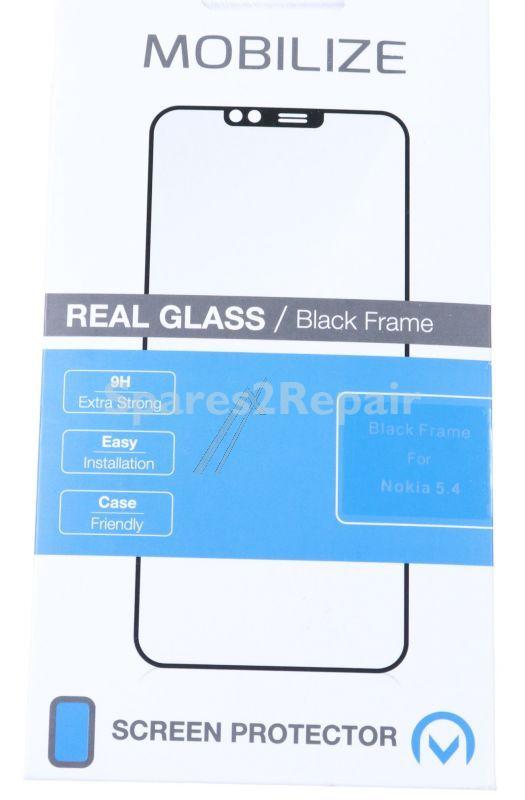Mobilize Display Protective Film - 54798 Mobilize Glass Screen Protector - Black Frame - Nokia 5 4