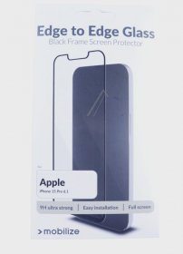 Mobilize Display Protective Film - 57083 Mobilize Glass Screen Protector - Black Frame - Apple Iphone 15 Pro
