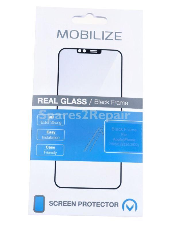 Mobilize Display Protective Film - 54170 Mobilize Glass Screen Protector - Black Frame - Apple Iphone 7-8-se (2020-2022)