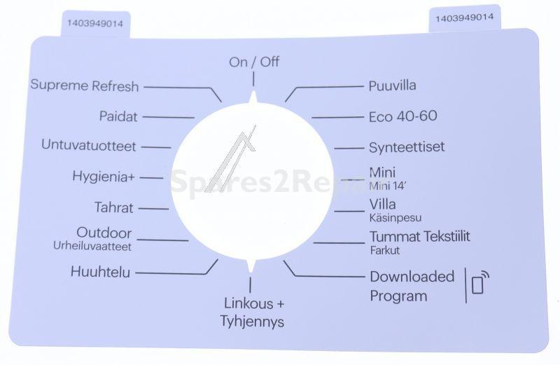 Operating Unit Screen - 1403949014 C00907633 Inlay-finnish [Arcelik]