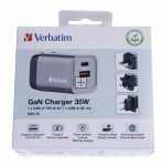 Verbatim Usb Power Supplies - Gnc-35 32200 Gan Charger 35w 1x Usb-c 1x Usb-a Pd Qc Pps Eu-uk-us