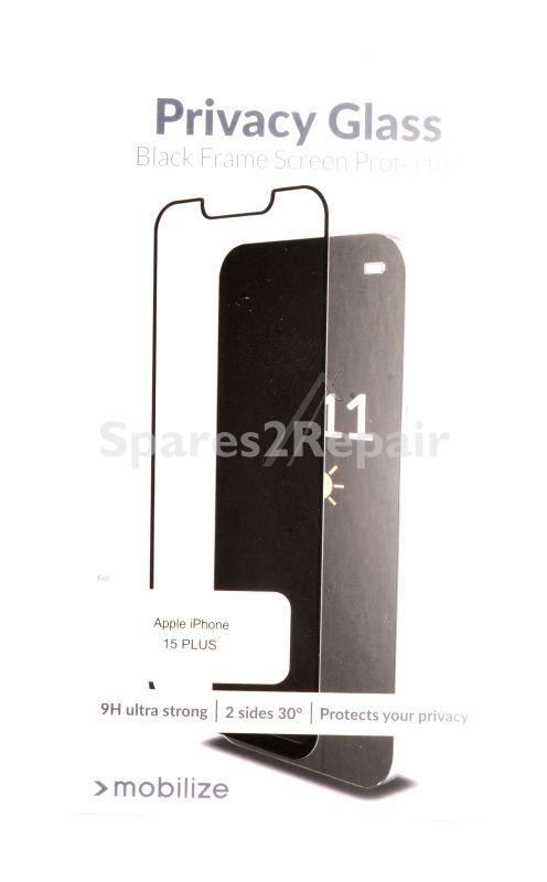 Mobilize Display Protective Film - 57090 Mobilize Privacy Glass Display Protection Film Black Frame For Apple Iphone 15 Plus