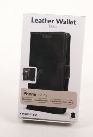 Mobilize Leather Bag Gsm - 80974 Mobilize Leather Wallet Apple Iphone 17 Pro Black