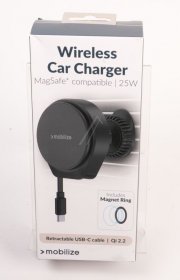 Mobilize Capstan Mounting - 81735 Mobilize Magsafe Compatible Car Holder-charger 25w Qi2 2 With Retractable Usb-c Cable Black