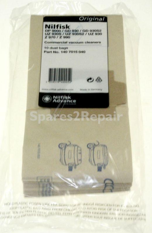 Nilfisk Vacuum Cleaner Bags - 140 7015 040 10x Dustbag For Gd-uz930