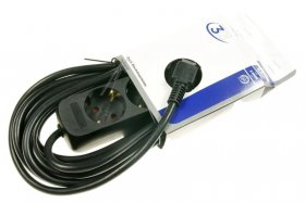 Vivanco Three-way Trailing Socket - Ebl 3b 5 3-fach Steckdosenleiste Basic, Schwarz 5m
