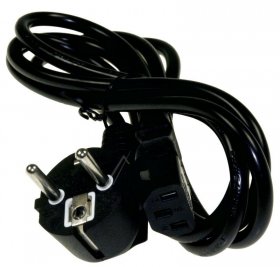 Compatible Cold Mains Plug And Lead - Power Cord Cold 3 Pins 1 8m Black Euro Plug
