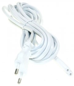 Compatible Eurocable With Double Sockets - Euro Power Cable Vde 5m White
