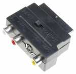 Compatible Scart Plug-phono Socket - Scart Adapter > 3x Phono & 1x Svhs Socket
