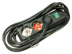 BRENNENSTUHL Three-way Plug Adaptor ECO-LINE THREE-WAY PLUG ADAPTOR + SWITCH, BLACK, 5M