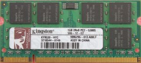 Kingston Technology 1Gb PC2-5300S DDR2-667 Laptop Memory