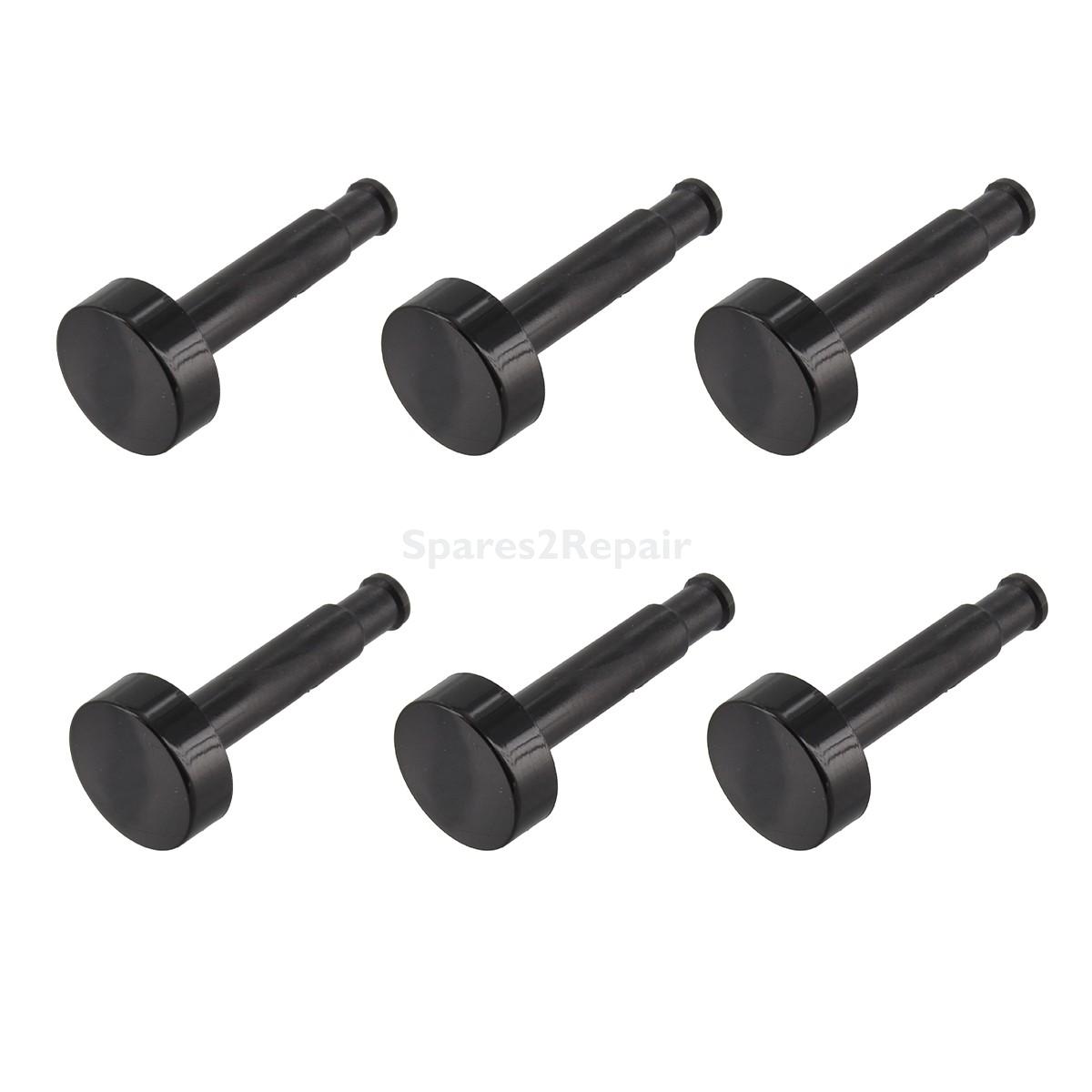 Universal Black Oven Clock Timer Knob Buttons (Pack of 6)