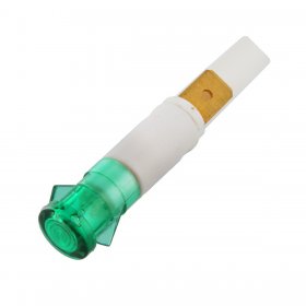 Universal Green 9mm Type Round Lens Neon Indicator Lamp with Twin Push-Fit Faston Tag Spade Connector Terminals (220V-240V)