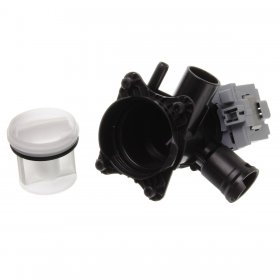 Compatible for Bosch WAS, WIS; Neff W5420, W5440; Siemens WI12, WI14, WM14, WM16 Series Drain Pump Base & Filter Housing Assembly