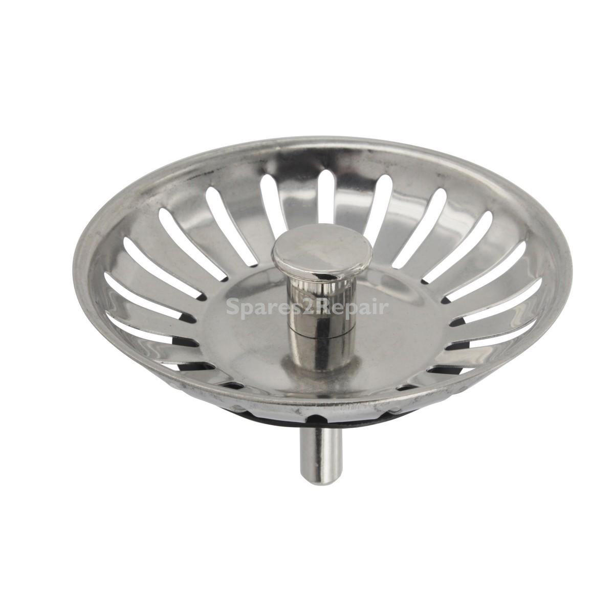 Universal High Quality Stainless Steel Waste Sink Drain Strainer & Stopper Plug with Rubber Seal