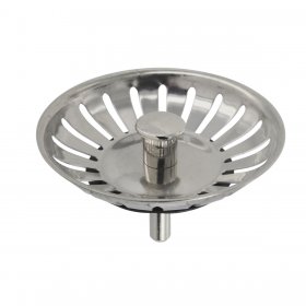 Universal High Quality Stainless Steel Waste Sink Drain Strainer & Stopper Plug with Rubber Seal