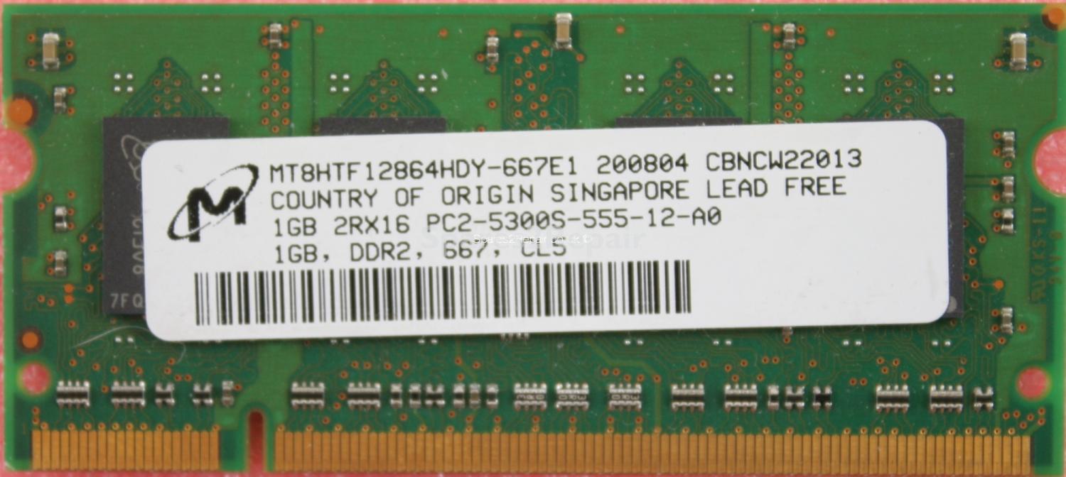 Micron Technology 1Gb PC2-5300S DDR2-667 Laptop Memory