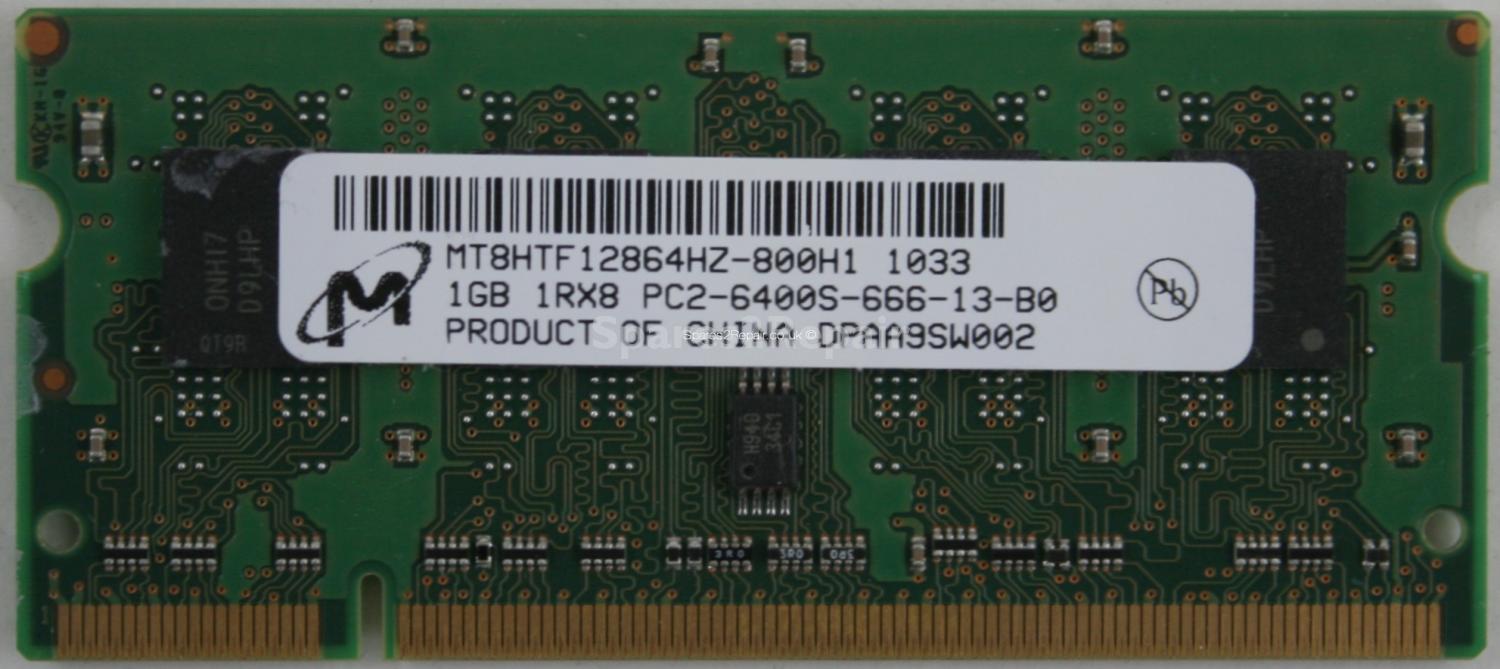 Micron Technology 1Gb PC2-6400S DDR2-800 Laptop Memory