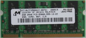 Micron Technology 2Gb PC2-5300S DDR2-667 Laptop Memory