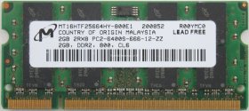 Micron Technology 2Gb PC2-6400S DDR2-800 Laptop Memory