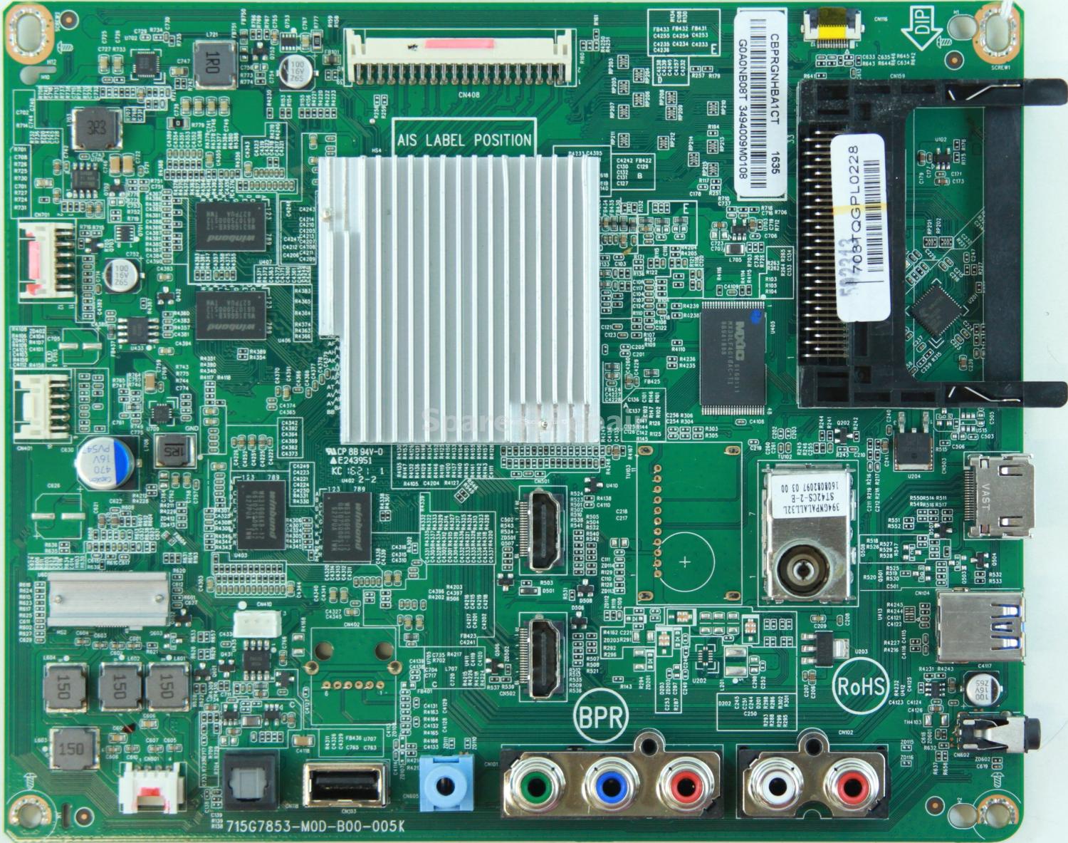 Philips 40HFL3011T/12 - Main AV - 715G7853-M0D-B00-005K - 703TQGPL0228 - CBPRGNHBA1CT
