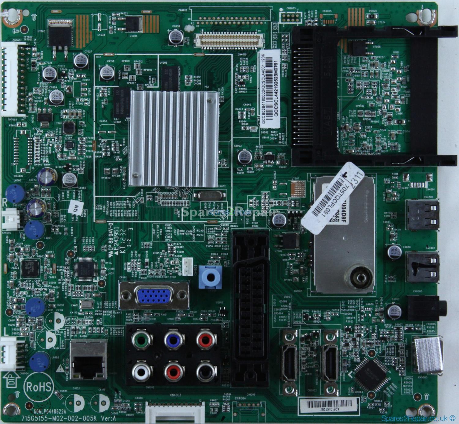 Philips 39PFL3807T/12 - Main AV - 705TQCPL081 - 715G155-M02-002-005K Ver:A - 006LP0448622A