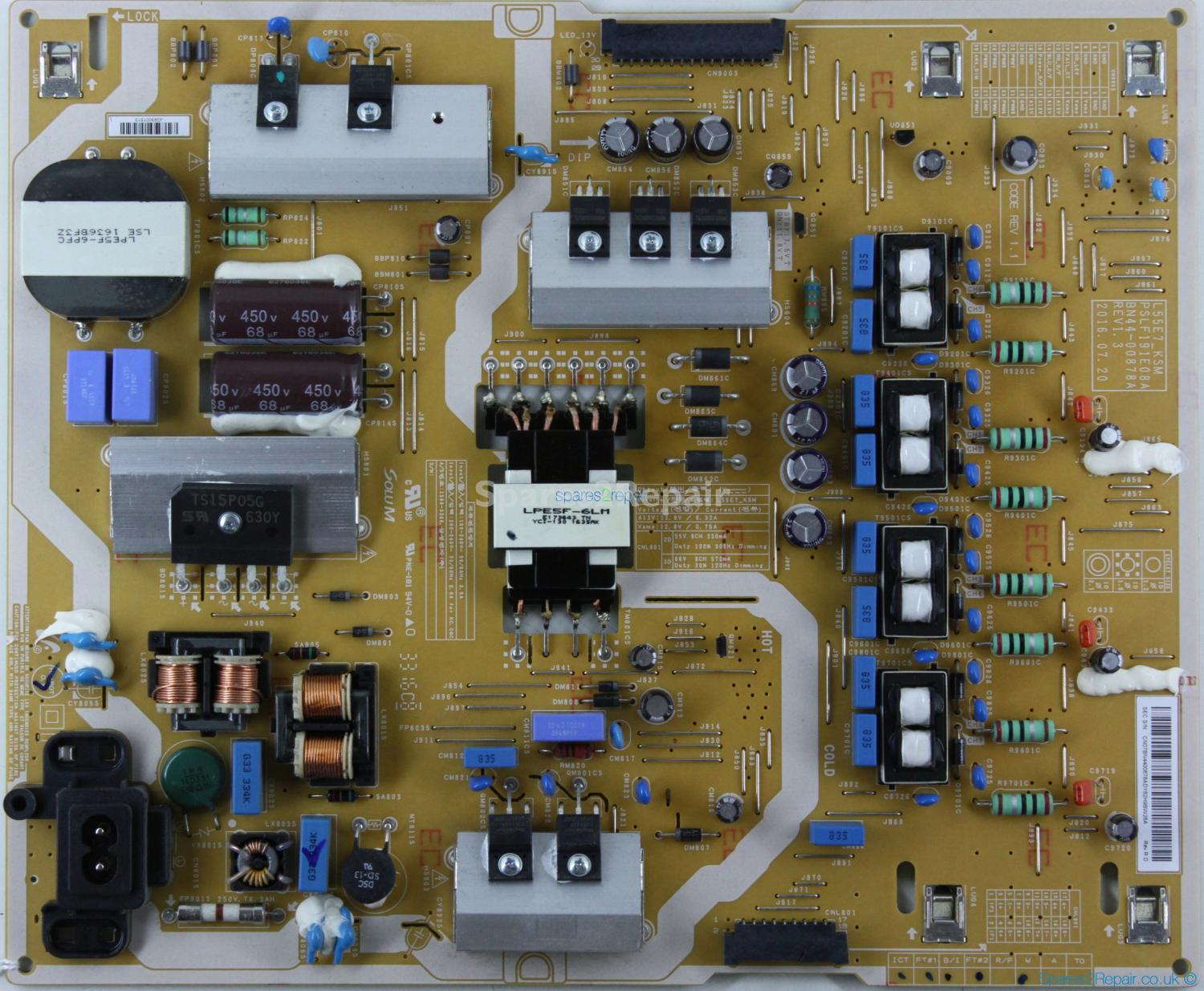 Samsung UE55KS7000U - Power Supply - BN44-00878A - PSLF191E08A - REV1.3 - L55E7_KSM