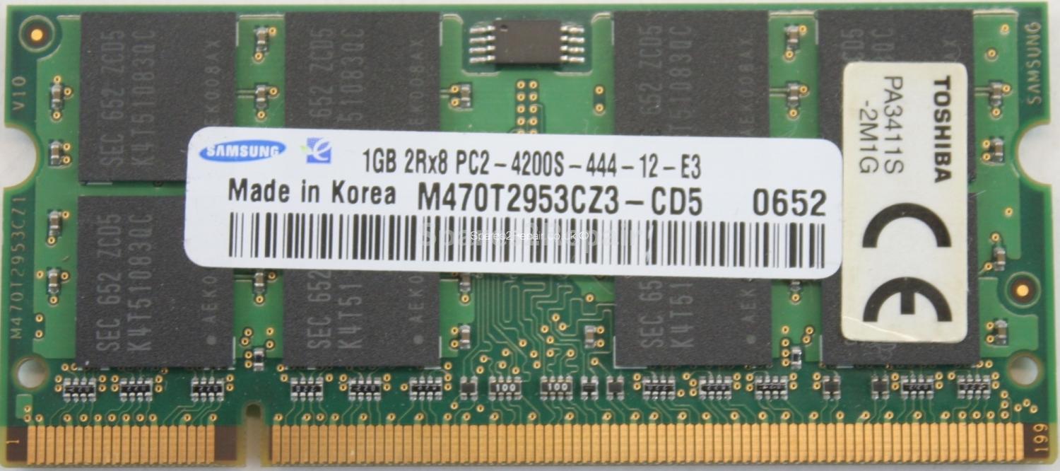 Samsung 1Gb PC2-4200S DDR2-553 Laptop Memory