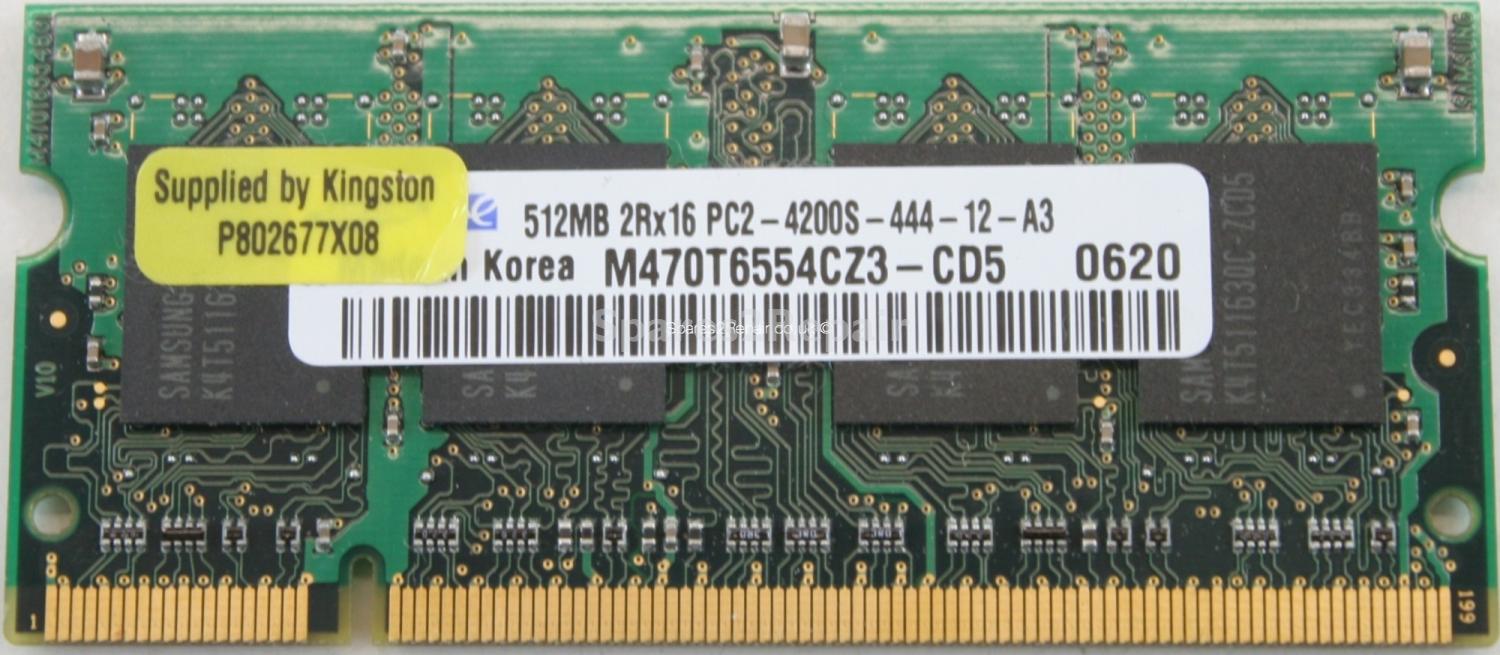 Samsung 512Mb PC2-4200S DDR2-553 Laptop Memory - M470T6554CZ3-CD5