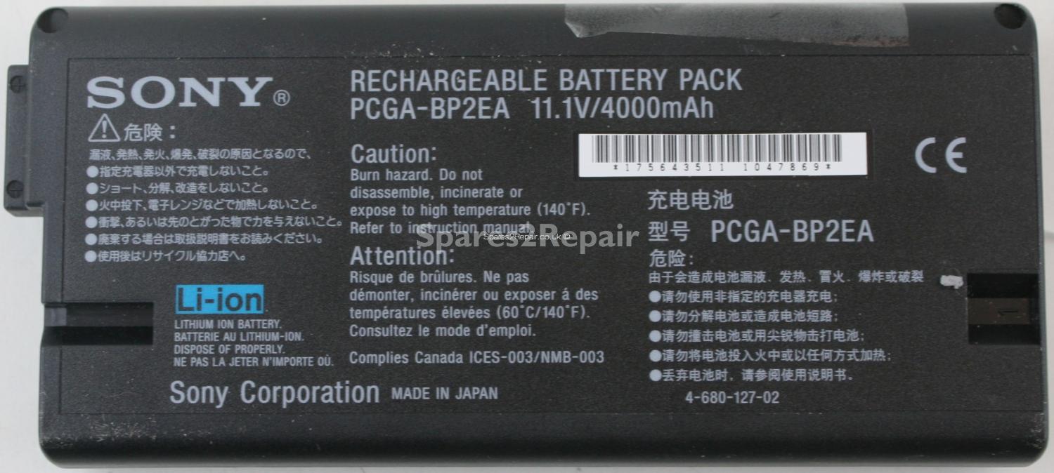 Sony Vaio PCG-8Q4M - Battery - PCGA-BP2EA - 4-680-127-02 - 4000mAh - 11.1V - Li-ion (Original)