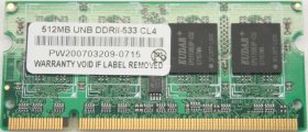 Unbranded 512Mb PC2-4200S DDR2-533 Laptop Memory